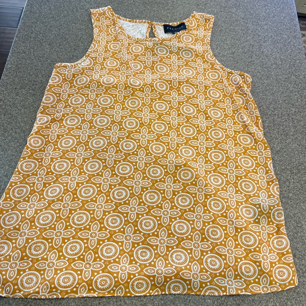 Premise Orange Paisley Sleeveless Top
